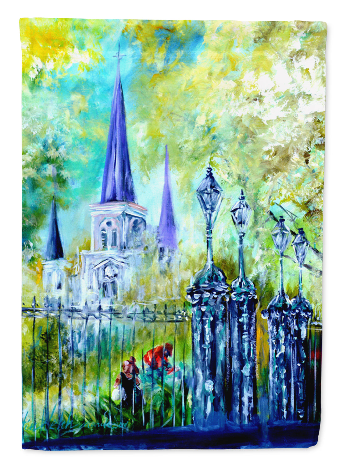 Across the Square St Louis Cathedral Garden Flag – Decorative Outdoor Yard Flag MW1183GF