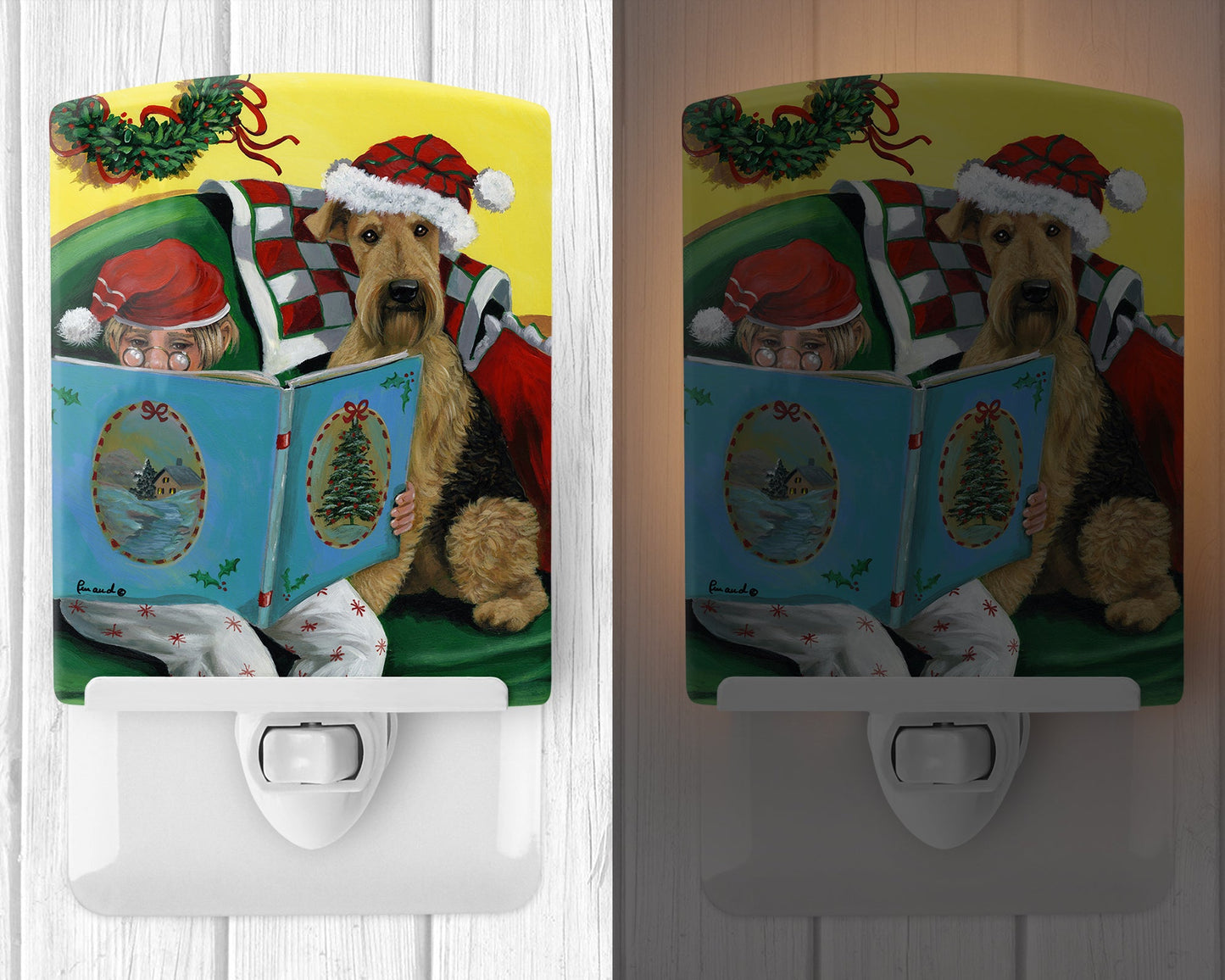 Airedale Storybook Tails Christmas Ceramic Night Light PPP3006CNL