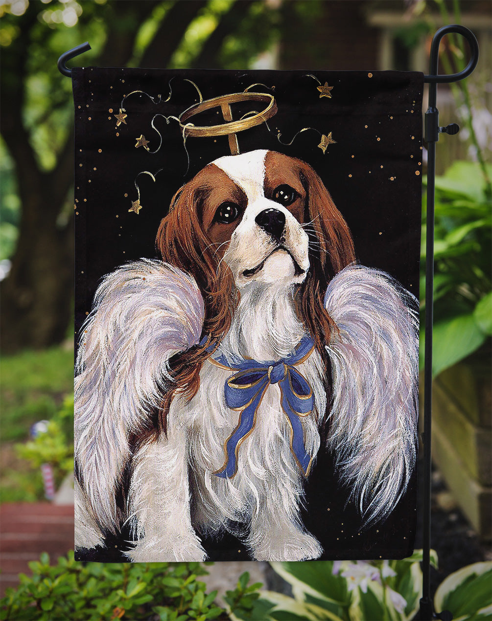 Cavalier Spaniel Christmas Angel Garden Flag – Decorative Outdoor Yard Flag PPP3063GF
