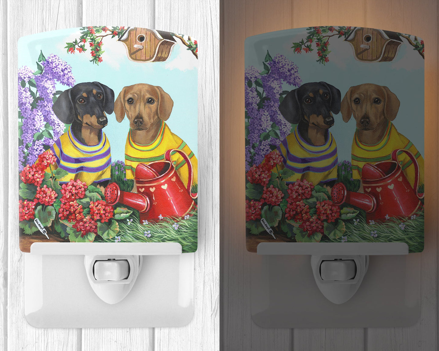Dachshund Blooms Ceramic Night Light PPP3080CNL