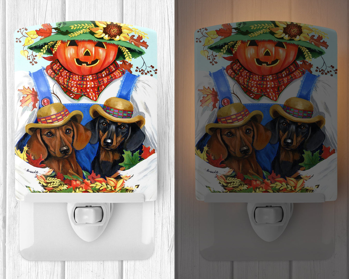 Dachshund Fall Scarecrow Ceramic Night Light PPP3086CNL