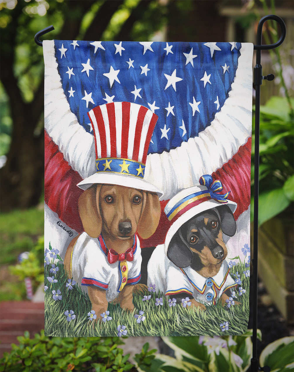 Dachshund USA Garden Flag – Decorative Outdoor Yard Flag PPP3088GF