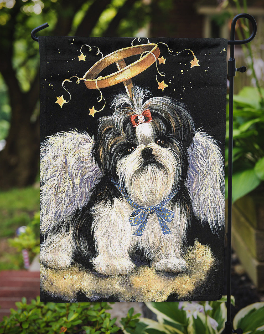 Shih Tzu Christmas Angel Garden Flag – Decorative Outdoor Yard Flag PPP3127GF