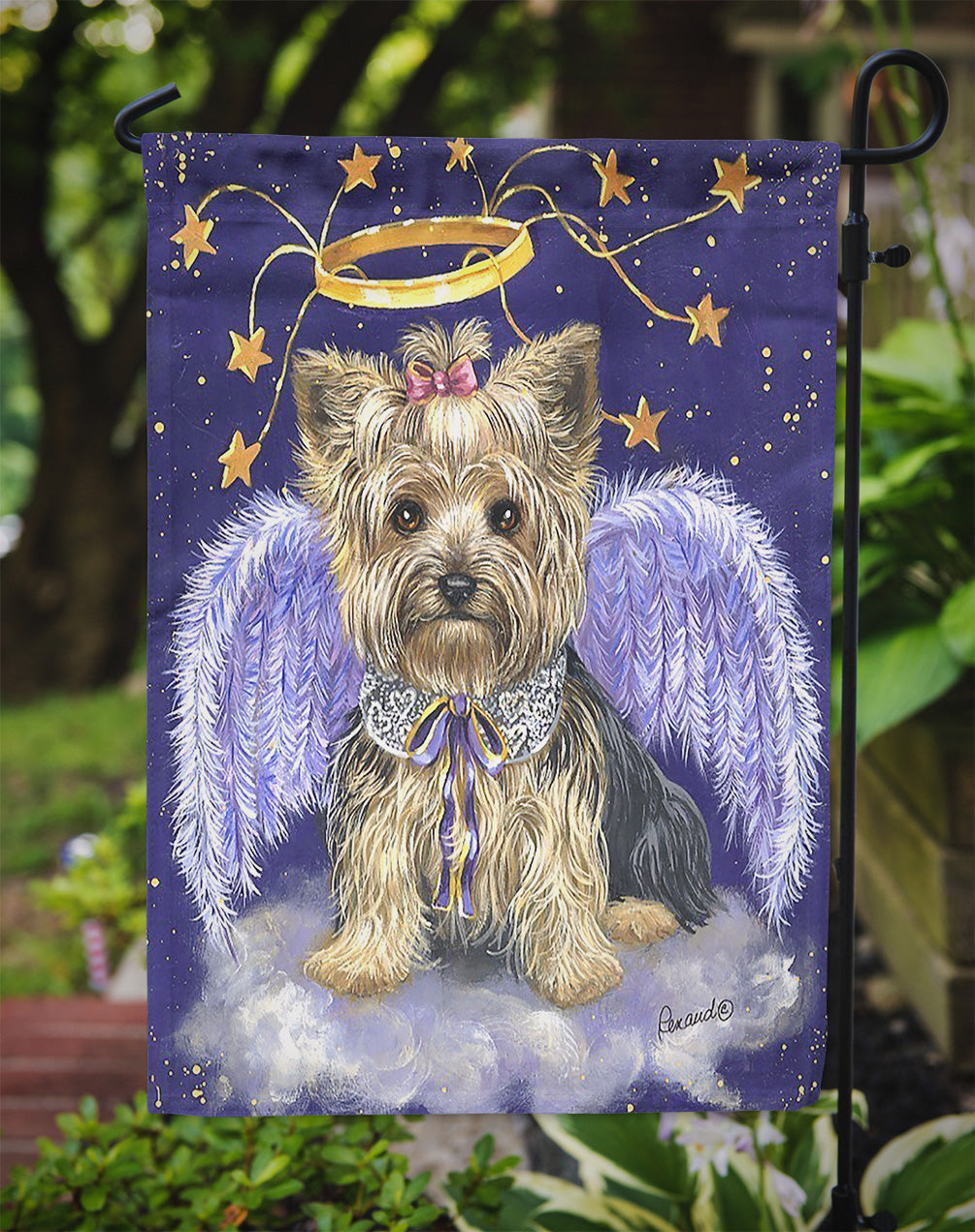 Yorkie Christmas Angel Garden Flag – Decorative Outdoor Yard Flag PPP3243GF