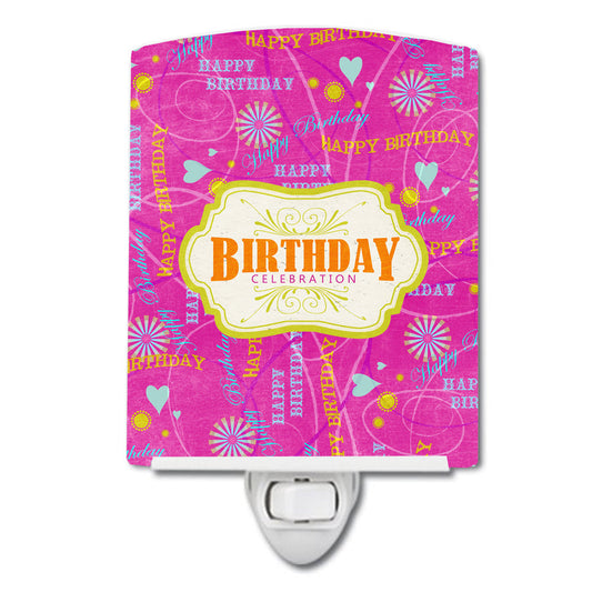 Happy Birthday Pink Ceramic Night Light SB3001CNL