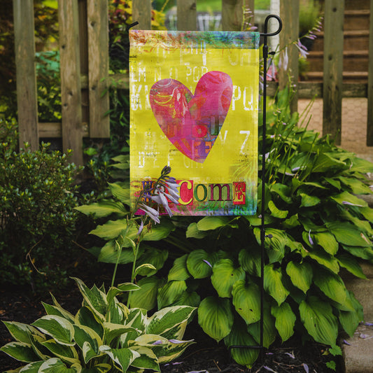 Artsy Welcome Heart Garden Flag – Decorative Outdoor Yard Flag SB3099GF