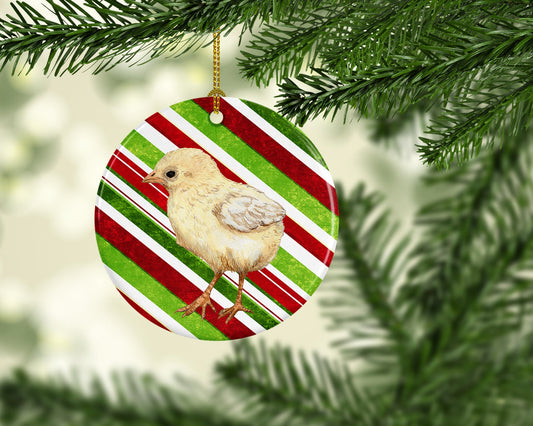 Baby Chick Candy Cane Holiday Christmas Ceramic Ornament SB3141CO1