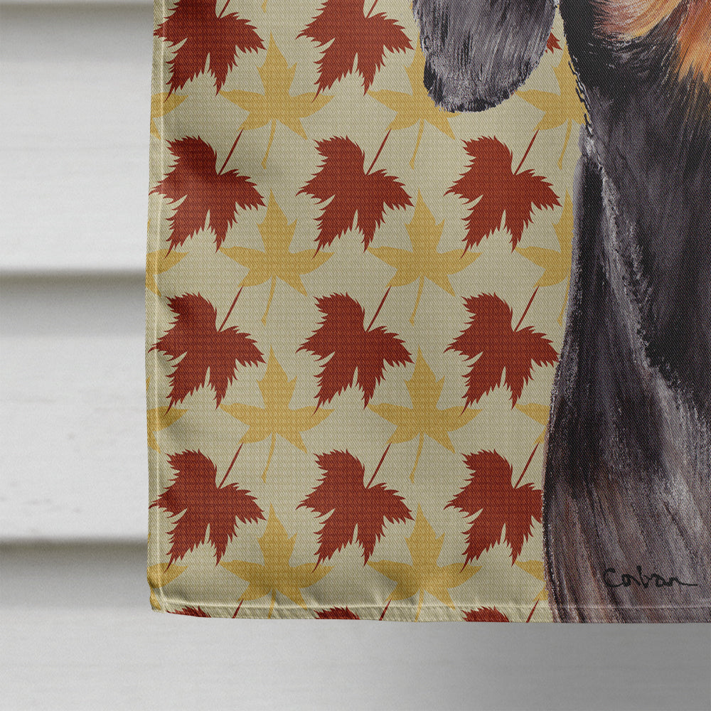 Dachshund Fall Leaves Portrait Flag Canvas House Size