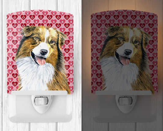 Australian Shepherd Hearts Love Valentine's Day Ceramic Night Light SC9242CNL