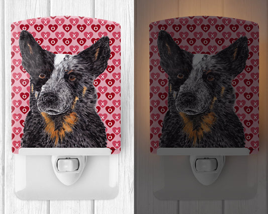 Australian Cattle Dog Hearts Love Valentine's Day Ceramic Night Light SC9243CNL