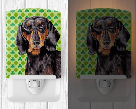 Dachshund St. Patrick's Day Shamrock Portrait Ceramic Night Light SC9283CNL