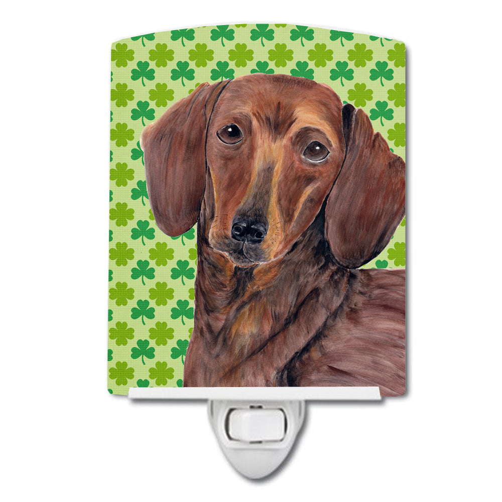 Dachshund St. Patrick's Day Shamrock Portrait Ceramic Night Light SC9288CNL