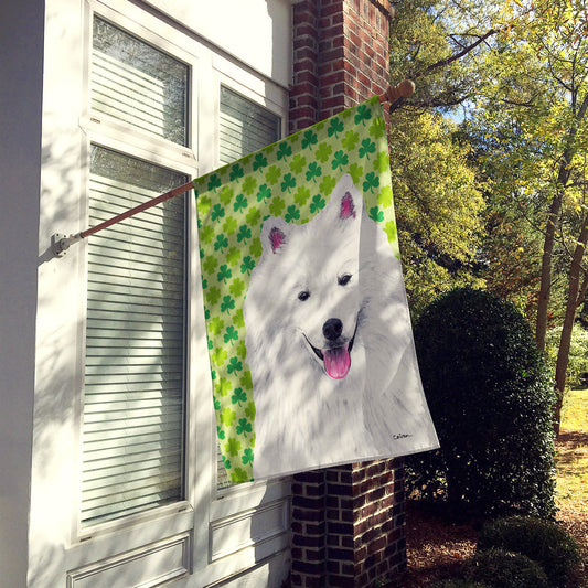 American Eskimo St. Patrick's Day Shamrock Portrait Flag Canvas House Size