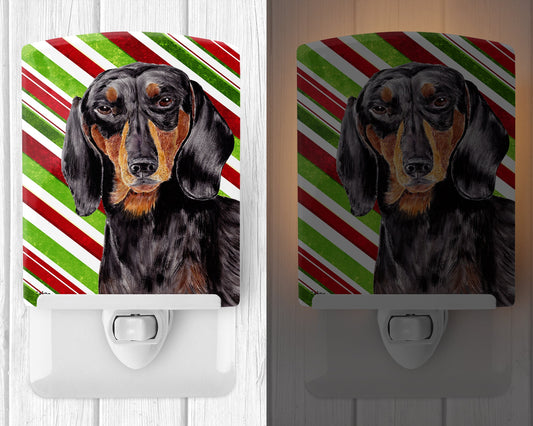 Dachshund Candy Cane Holiday Christmas Ceramic Night Light SC9323CNL