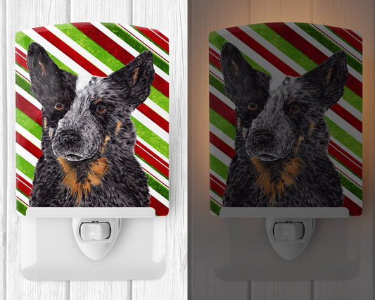 Australian Cattle Dog Candy Cane Holiday Christmas Ceramic Night Light SC9356CNL