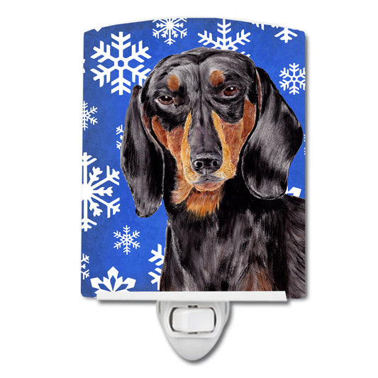 Dachshund Winter Snowflakes Holiday Ceramic Night Light SC9363CNL