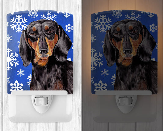 Dachshund Winter Snowflakes Holiday Ceramic Night Light SC9363CNL
