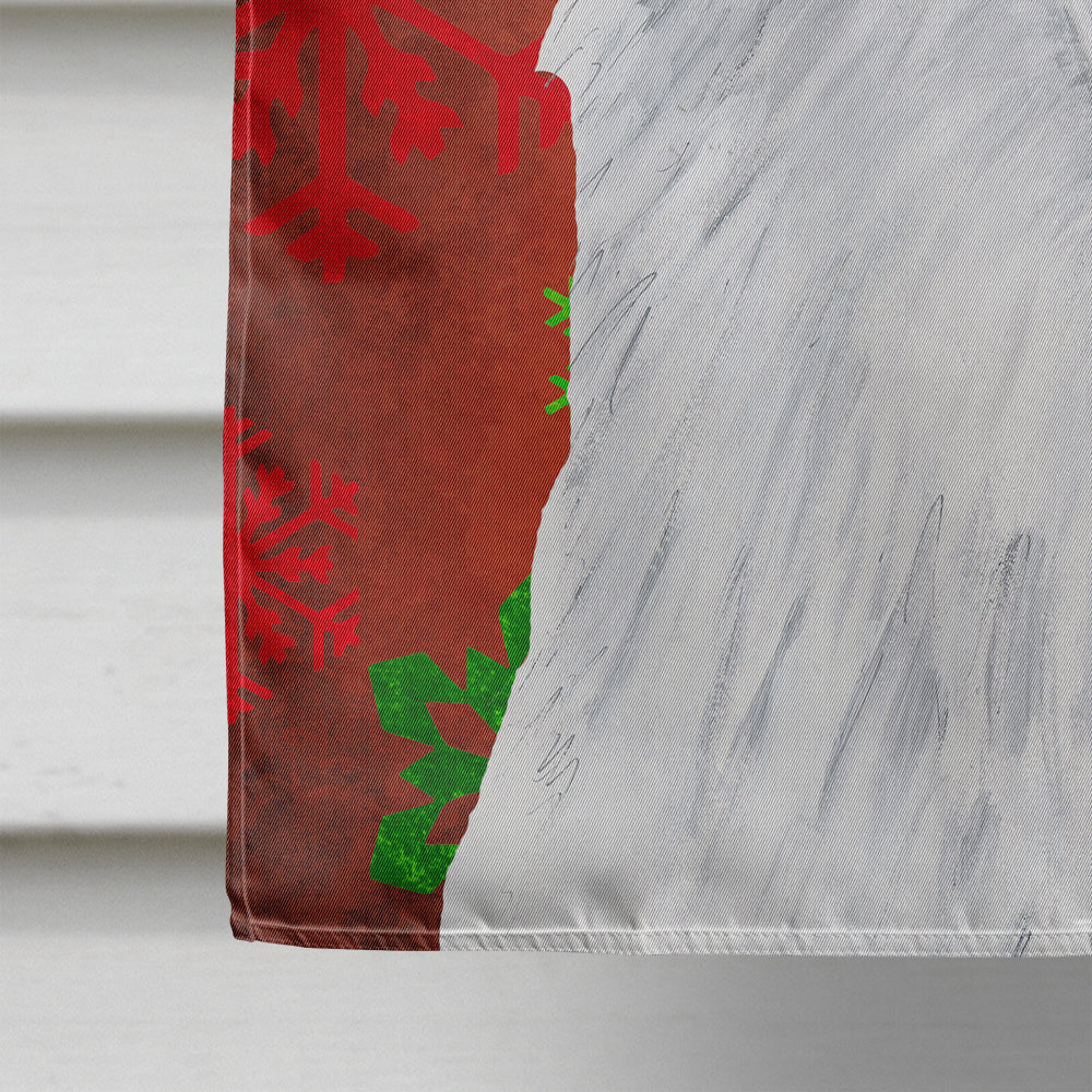 American Eskimo Red Green Snowflakes Holiday Christmas Flag Canvas House Size