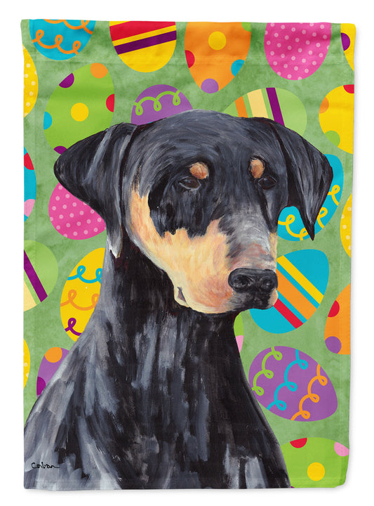 Doberman Easter Eggtravaganza Garden Flag - Outdoor Decorative Yard Flag