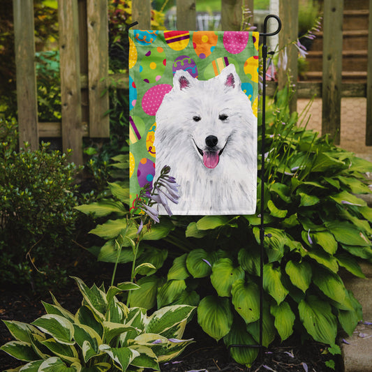 American Eskimo Easter Eggtravaganza Garden Flag - Outdoor Decorative Yard Flag