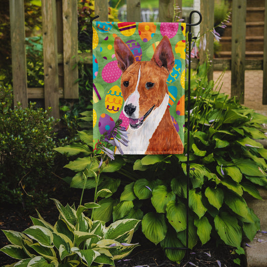 Basenji Easter Eggtravaganza Garden Flag - Outdoor Decorative Yard Flag