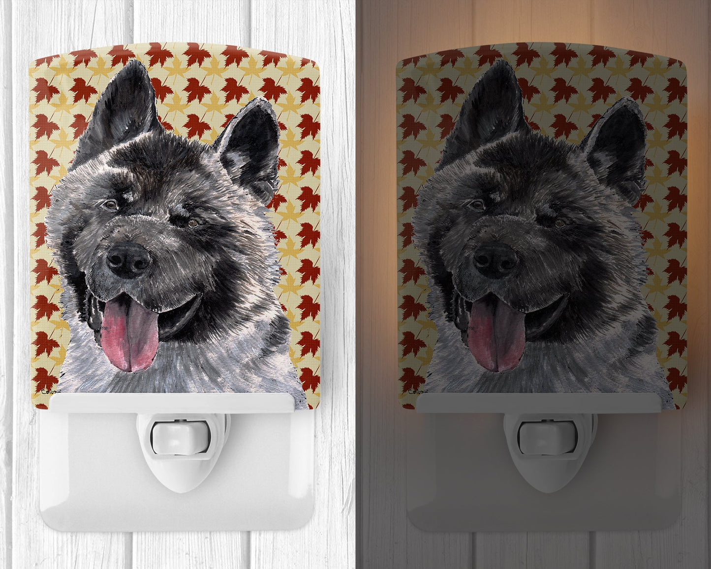 Akita Fall Leaves Ceramic Night Light SC9485CNL