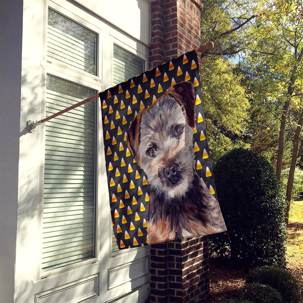 Norfolk Terrier Puppy Candy Corn Halloween Flag Canvas House Size SC9663CHF