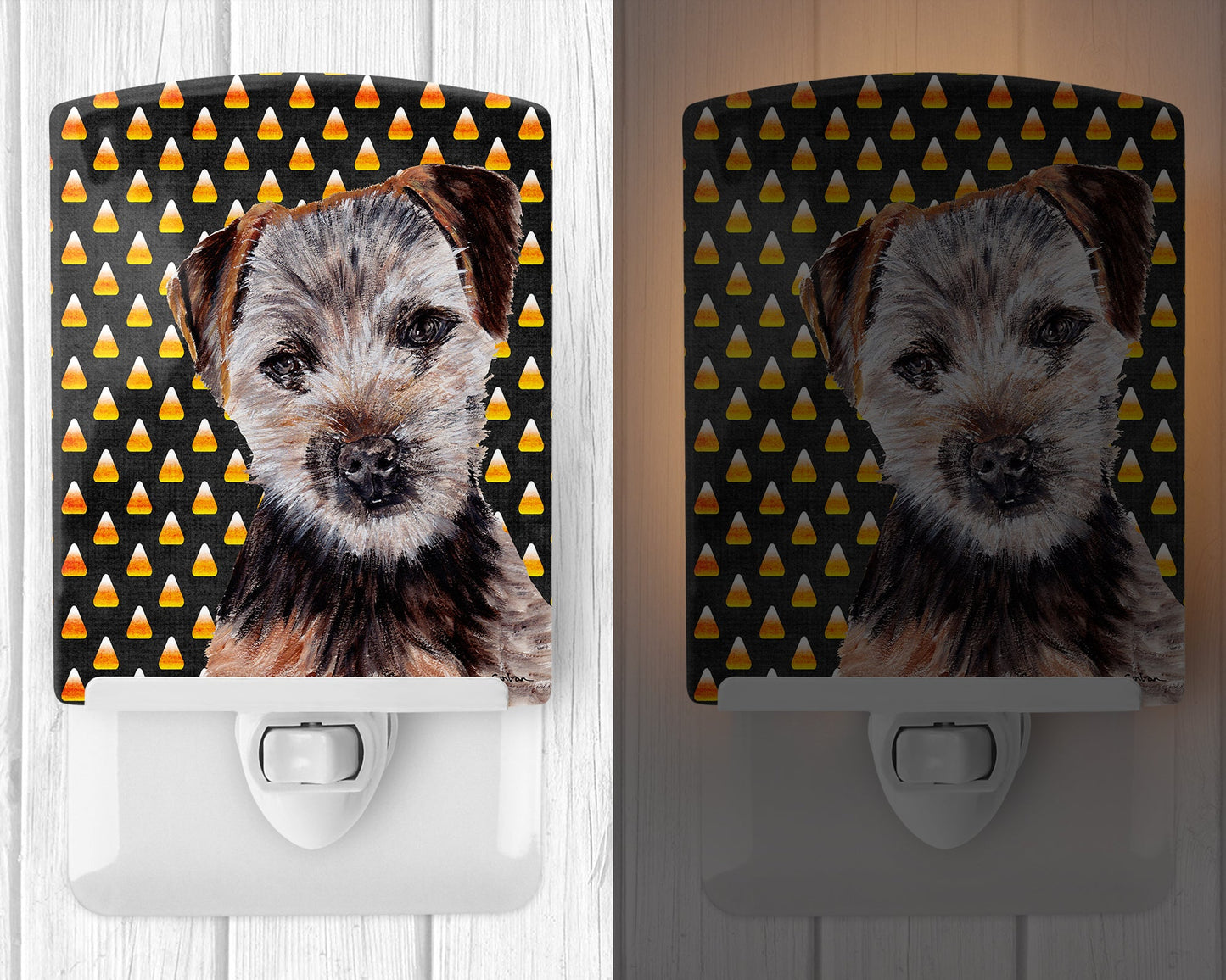 Norfolk Terrier Puppy Candy Corn Halloween Ceramic Night Light SC9663CNL