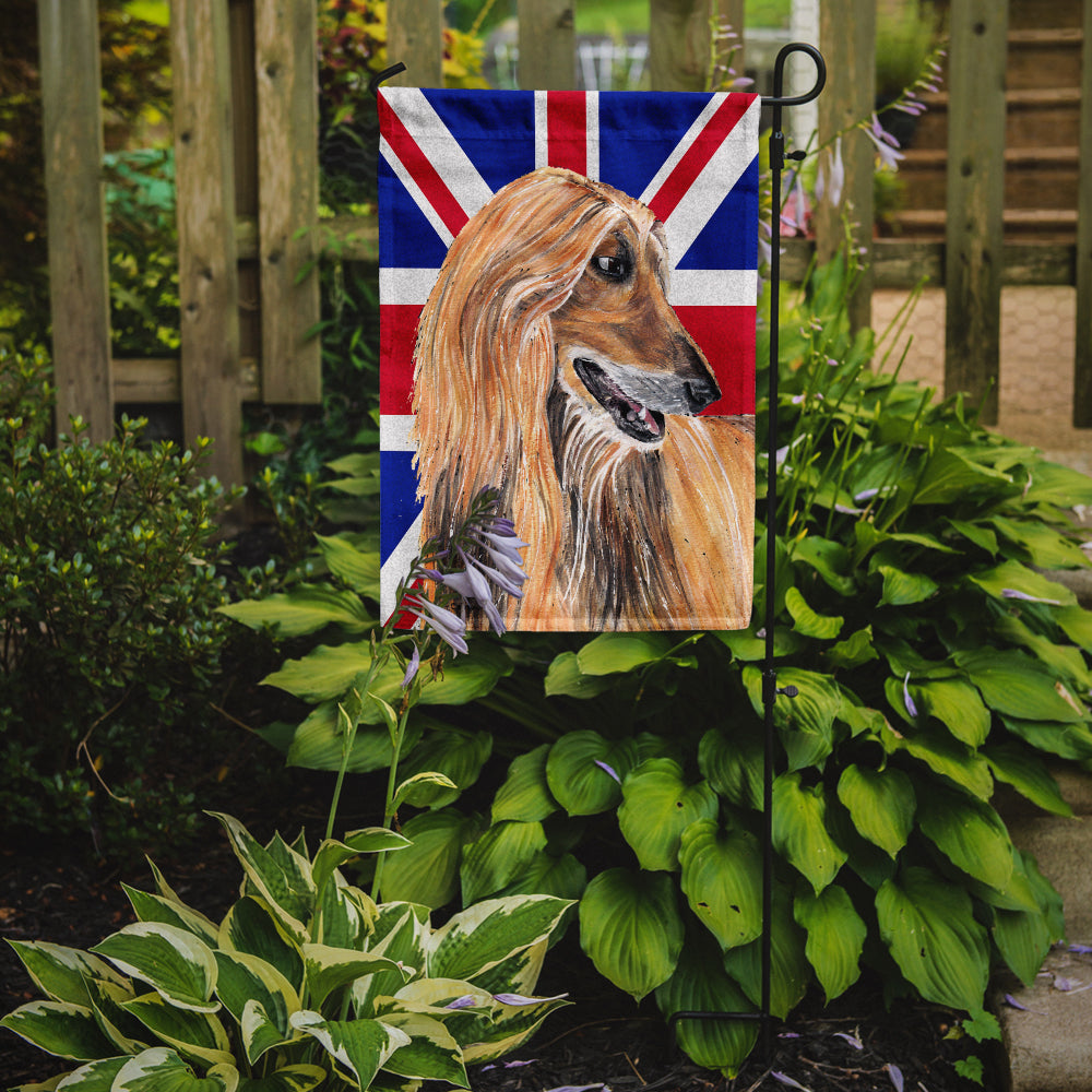 Afghan Hound with English Union Jack British Flag Garden Flag - Outdoor Decorative Yard Flag