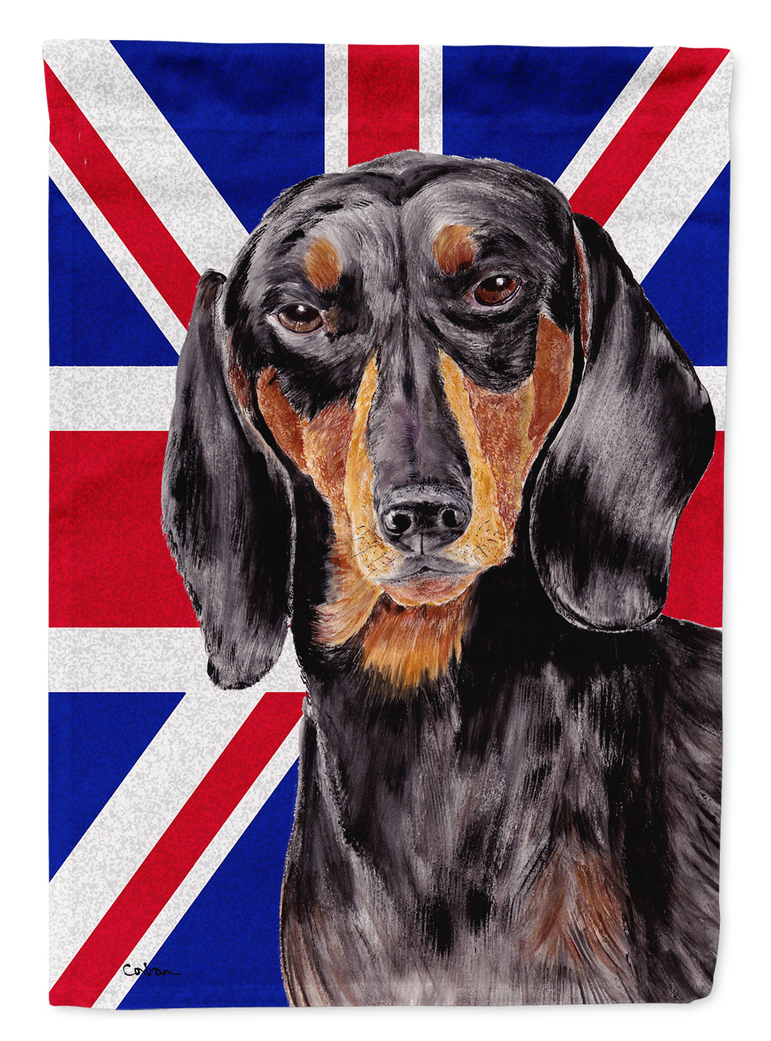 Dachshund with English Union Jack British Flag Garden Flag - Outdoor Decorative Yard Flag