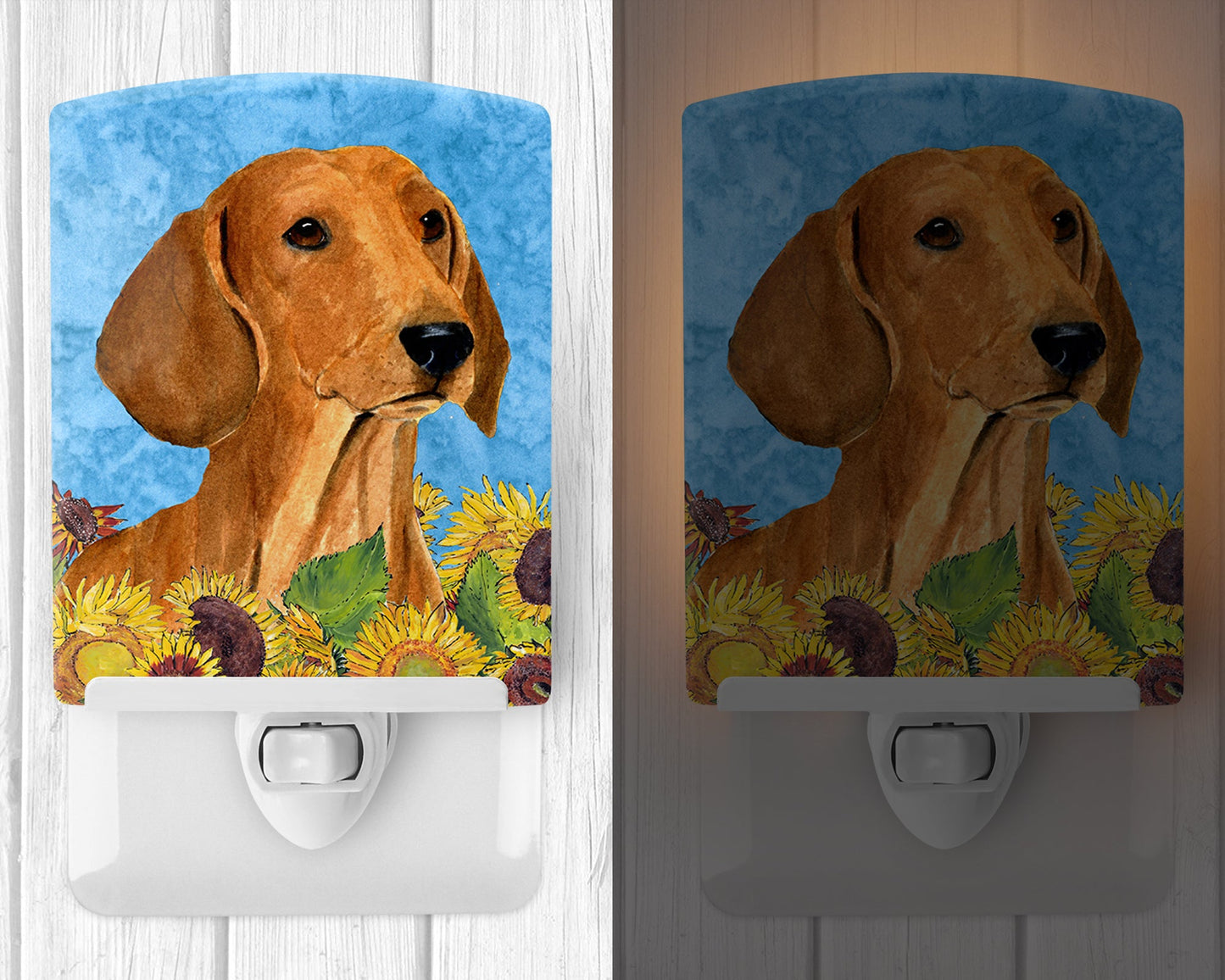 Dachshund in Summer Flowers Ceramic Night Light SS4120CNL