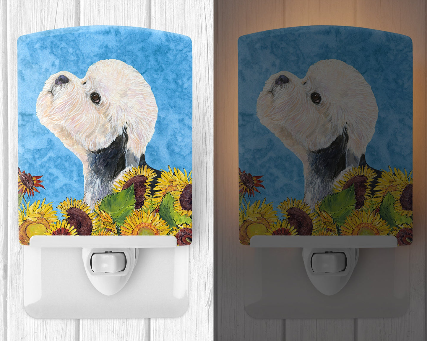 Dandie Dinmont Terrier in Summer Flowers Ceramic Night Light SS4136CNL