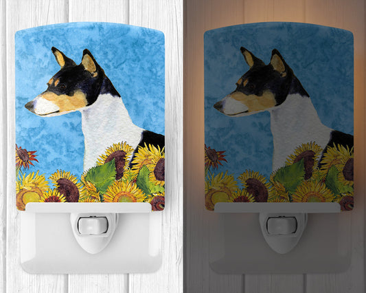 Basenji in Summer Flowers Ceramic Night Light SS4147CNL