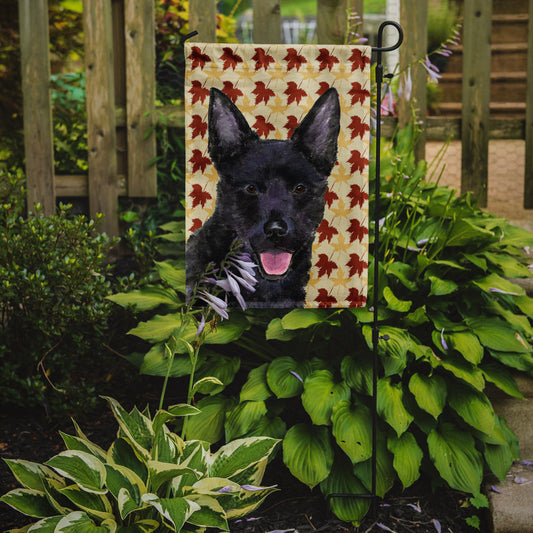 Australian Kelpie Fall Leaves Portrait Garden Flag – Decorative Outdoor Yard Flag