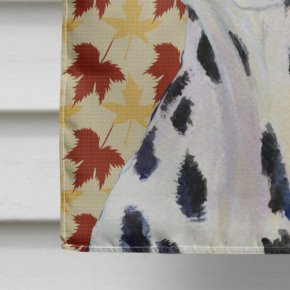 Dalmatian Fall Leaves Portrait Flag Canvas House Size