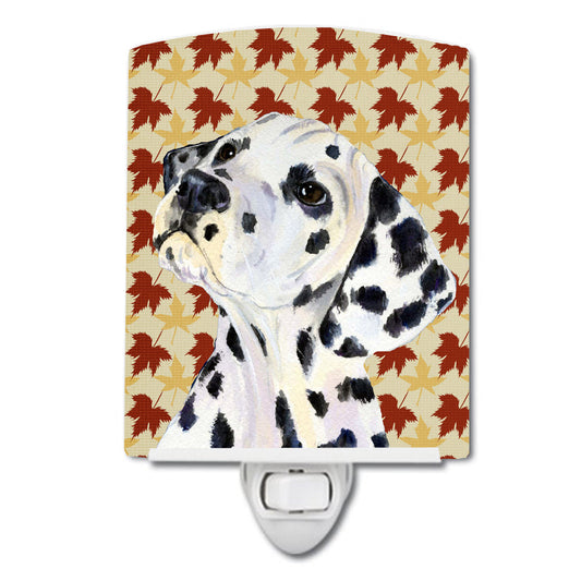 Dalmatian Fall Leaves Portrait Ceramic Night Light SS4364CNL
