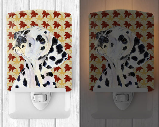 Dalmatian Fall Leaves Portrait Ceramic Night Light SS4364CNL