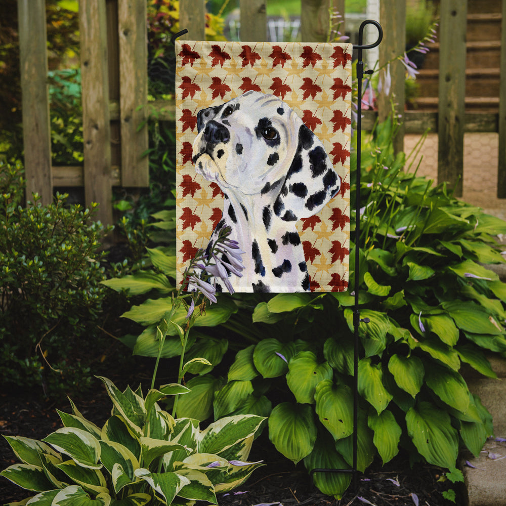 Dalmatian Fall Leaves Portrait Garden Flag – Decorative Outdoor Yard Flag