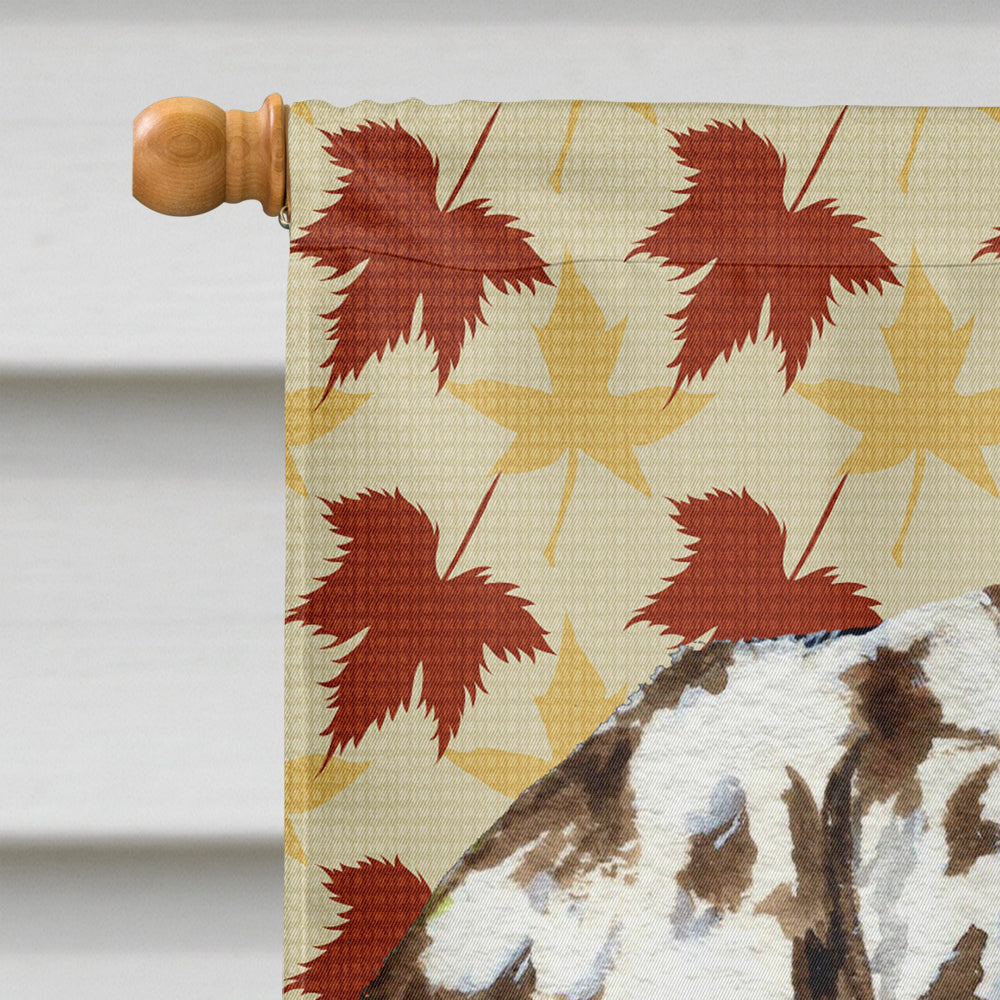 Dalmatian Fall Leaves Portrait Flag Canvas House Size