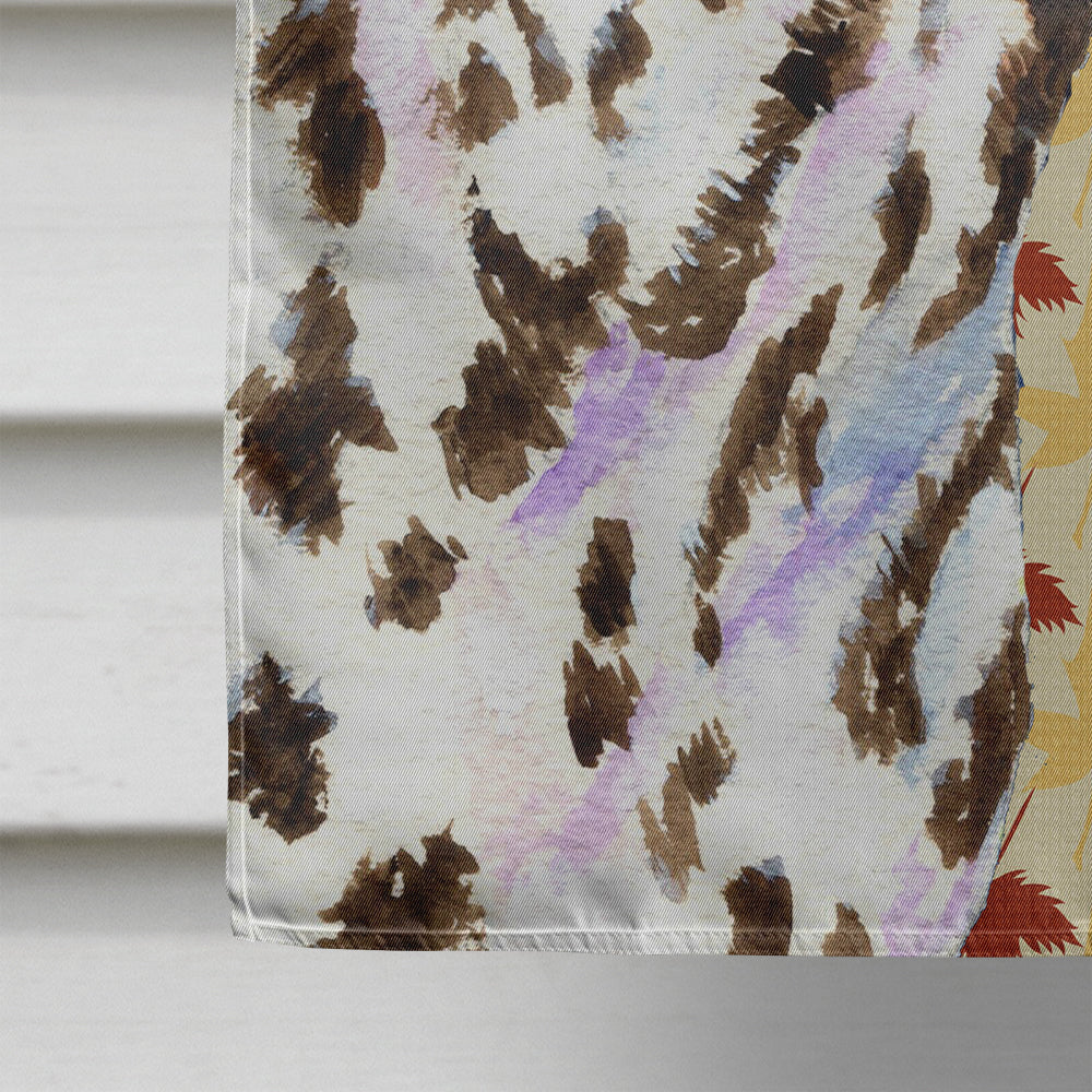 Dalmatian Fall Leaves Portrait Flag Canvas House Size