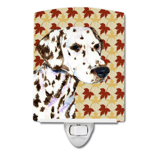Dalmatian Fall Leaves Portrait Ceramic Night Light SS4387CNL