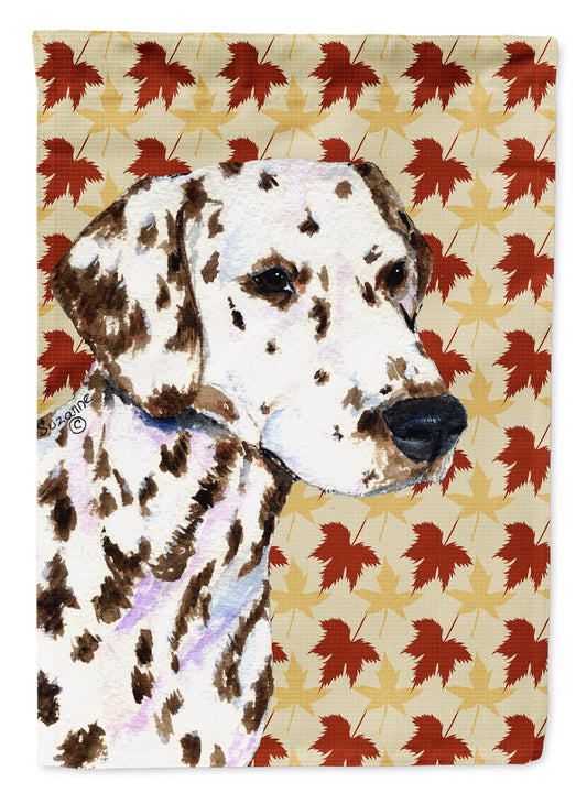 Dalmatian Fall Leaves Portrait Garden Flag – Decorative Outdoor Yard Flag