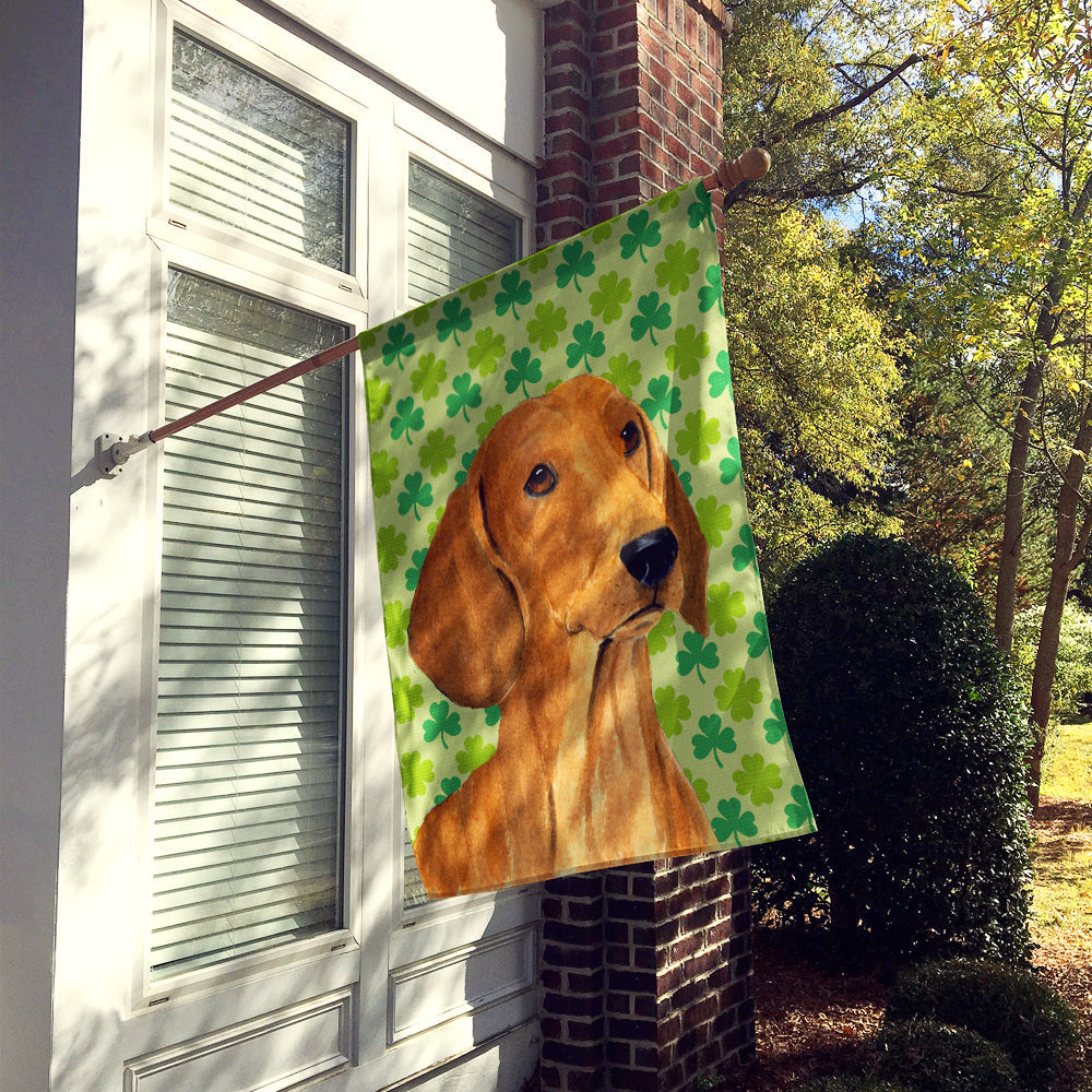 Dachshund St. Patrick's Day Shamrock Portrait Flag Canvas House Size