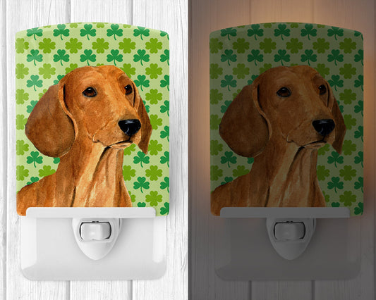 Dachshund St. Patrick's Day Shamrock Portrait Ceramic Night Light SS4418CNL