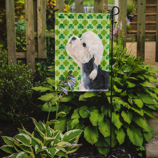 Dandie Dinmont Terrier St. Patrick's Day Shamrock Garden Flag – Decorative Outdoor Yard Flag