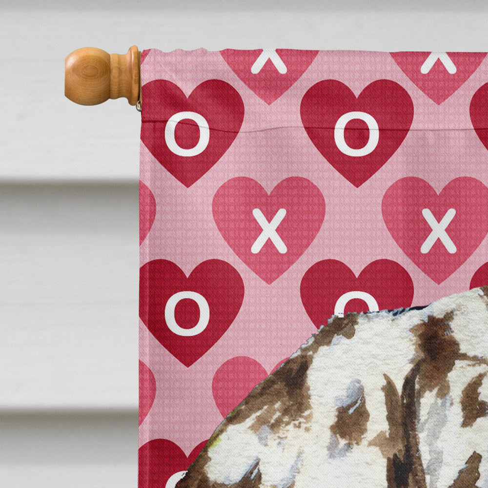 Dalmatian Hearts Love and Valentine's Day Portrait Flag Canvas House Size