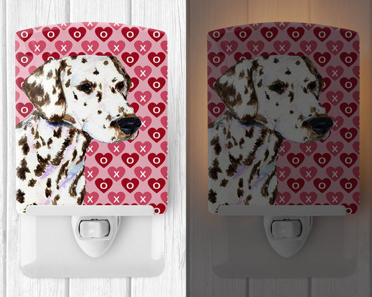 Dalmatian Hearts Love and Valentine's Day Portrait Ceramic Night Light SS4469CNL