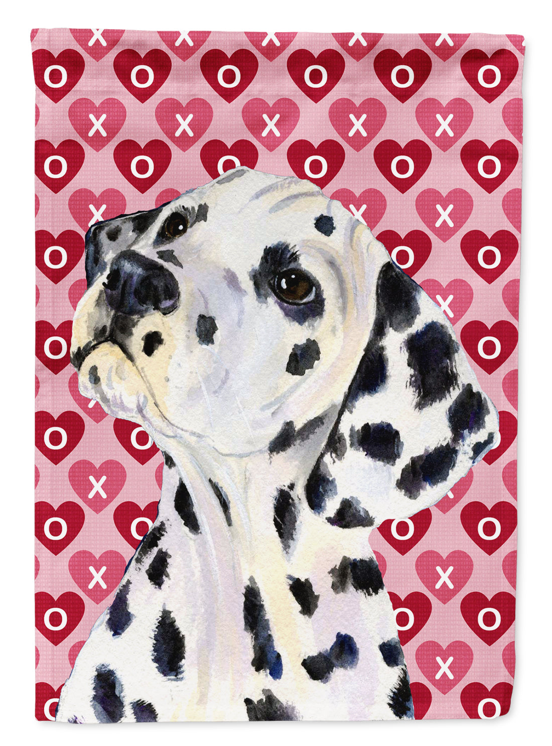 Dalmatian Hearts Love and Valentine's Day Portrait Garden Flag – Decorative Outdoor Yard Flag