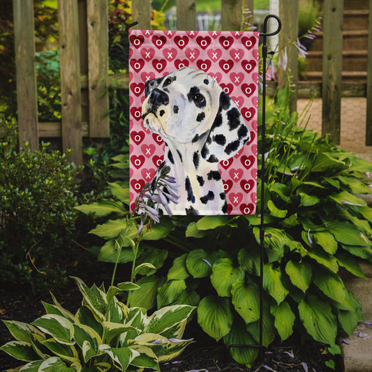 Dalmatian Hearts Love and Valentine's Day Portrait Garden Flag – Decorative Outdoor Yard Flag