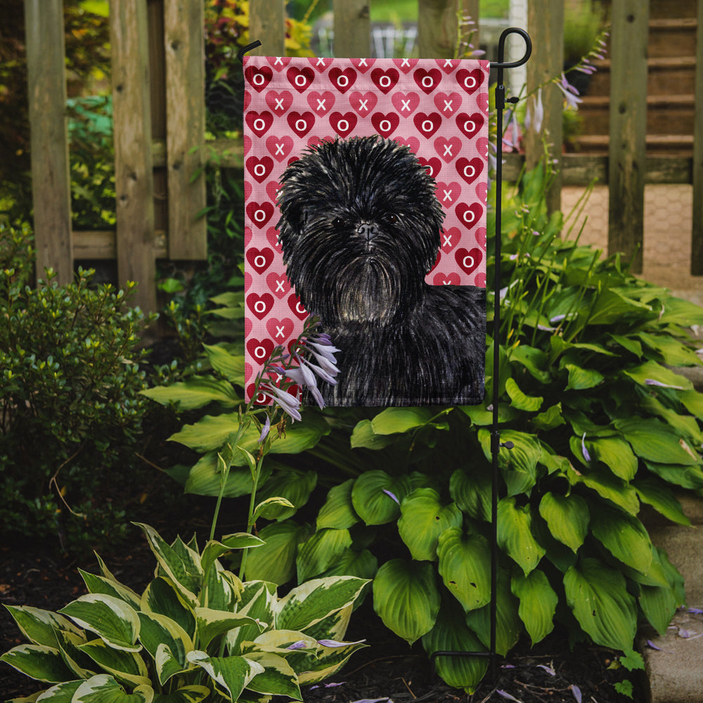 Affenpinscher Hearts Love and Valentine's Day Portrait Garden Flag – Decorative Outdoor Yard Flag